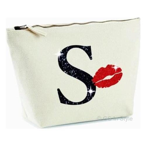 Cutom lip GLITTER letter bridesmaid wedding Gift Make Up Cosmetic Bags Unique Gift for Bridal Party Christmas New year