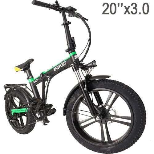 CSC Snow 20" 4.0/3.0 tire 48V 500W electric bike fat mountain folding Ebike 48V 15.6AH lithium battery 2A Charger