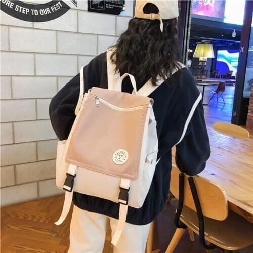 Ins Korean Version Cute Fashion Casual School Backpack Travel Camp Canvas Women Shoulders Bags