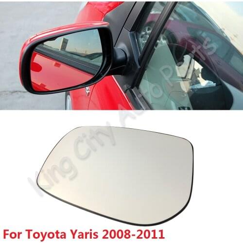 CAPQX For Toyota Yaris 2008 2009 2010 2011 without heating Side Rearview mirror glass Outside Rear view Mirror white Lens