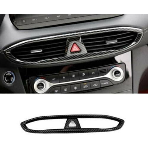 Carbon Fiber Center Air Outlet Vent Cover Trim For Hyundai Santa Fe 2019-2021 car accessories
