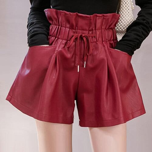 Luyaoskyen Women's Leather Shorts