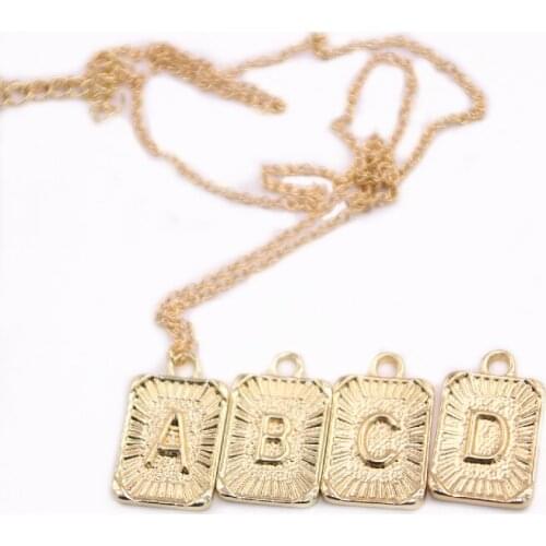Fashion Letters Nameplate Pendant Necklace Zinc Alloy Material Gold White Rose Three Color Optional