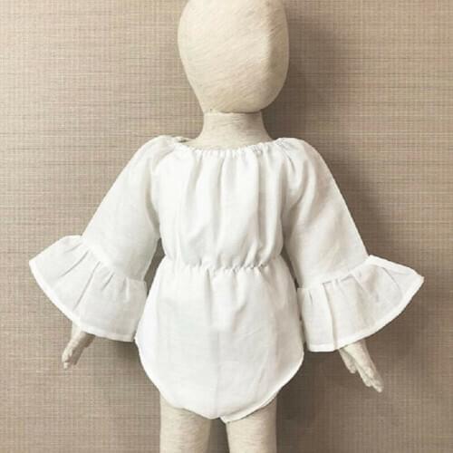 New Fashion Newborn Infant Baby Girl Clothes Flare Long Sleeve Bodysuits Casual Loose Jumpsuit Summer Bow Outfit