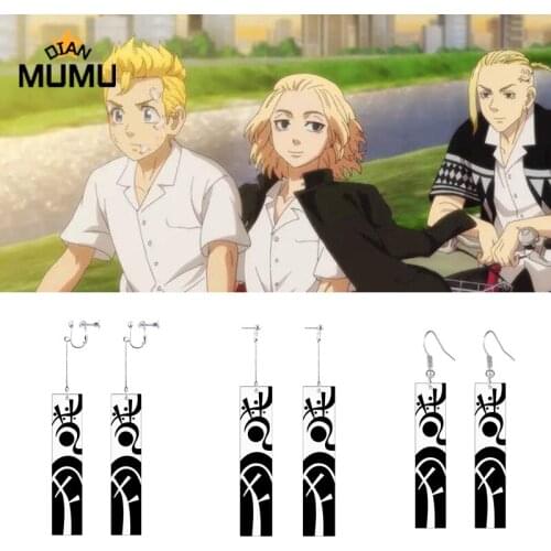 New Anime Tokyo Revengers Izana Kurokawa Earrings Acrylic Cosplay Props Hanafuda Drop Earrings for Women Fashion Jewelry