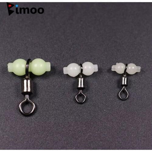Wholesal Luminous Cross-line Beads with Swivel 3 Way Fishing Swivel Connector GourdRolling Barrel Fishhook Line Connector Tackle