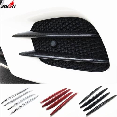 Front Bumper Fog Light Garnish Trim For Mercedes Benz W213 E Class Sport 2017 Silver/Red/Carbon Fiber Look