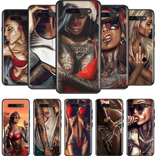 Sexy Sleeve Tattoo Girl For LG G8 V30 V35 V40 V50 V60 Q60 K40S K50S K41S K51S K61 K71 K22 ThinQ 5G Phone Case