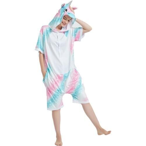 Summer Women Stitch Pajamas Kids Cosplay Unicorn Pyjamas Sleepwear Girls Unicorn Pajama Kigurumi Onesies Adult Cosplay Cothes
