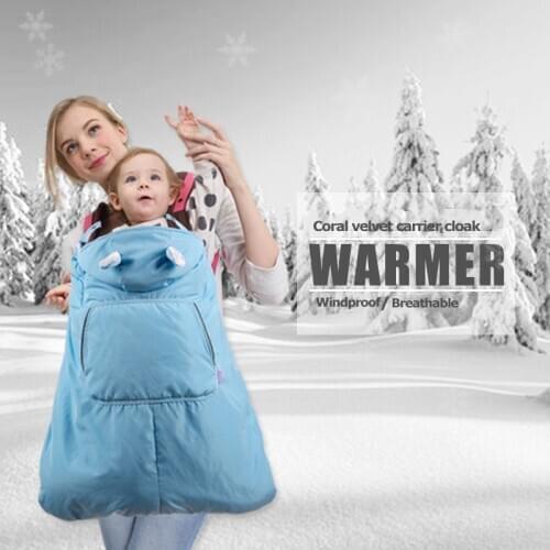 Baby Carrier Cloak Winter Warmer Cape Infant Windbreaker Cover Waterproof Velvet Coat Backpack Sling Sleeping Bag Mantle