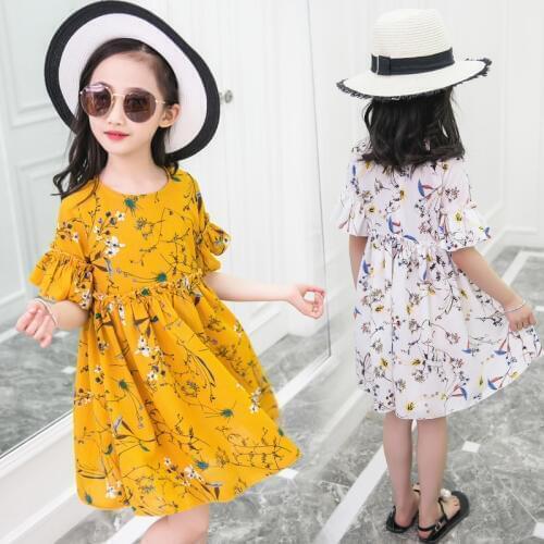 Little girls dresses summer 2020 girls floral dress baby girl clothes children party dress for kids size 3 4 5 6 7 8 9 10 years