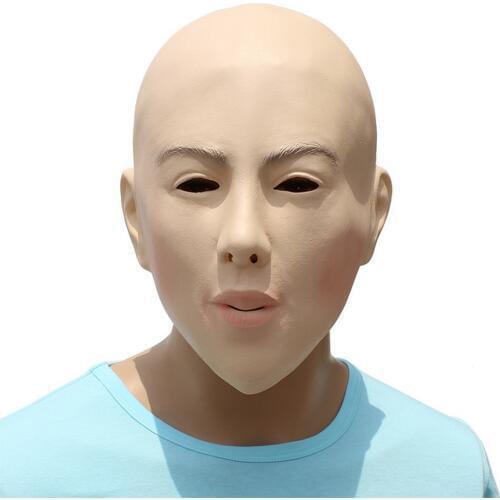 Realistic Female Halloween Costume Cosplay Props Masquerade Party Latex Mask bald-headed beauty Sexy Girl Crossdress Masks
