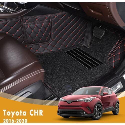 RHD Luxury Double Layer Wire Loop Car Floor Mats For Toyota CHR C-HR 2020 2019 2018 2017 2016 Auto Carpets Styling Accessories