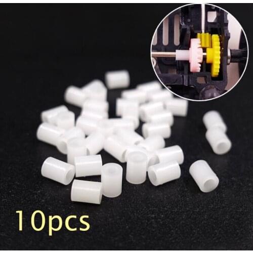 10 Pcs 2MM White Spacers Axle Pinion Plastic Stopper Washers Limit Resistance Tube 89836 For Tamiya Mini 4WD Racing Car Model