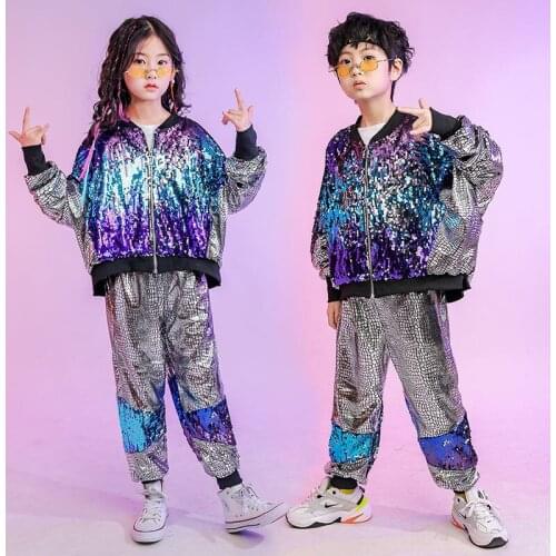 Girls Jazz Dance Costumes Childrens Costumes Girls Dance Dress Sequins Street Dance Performance Clothing Free Shipping Fashion