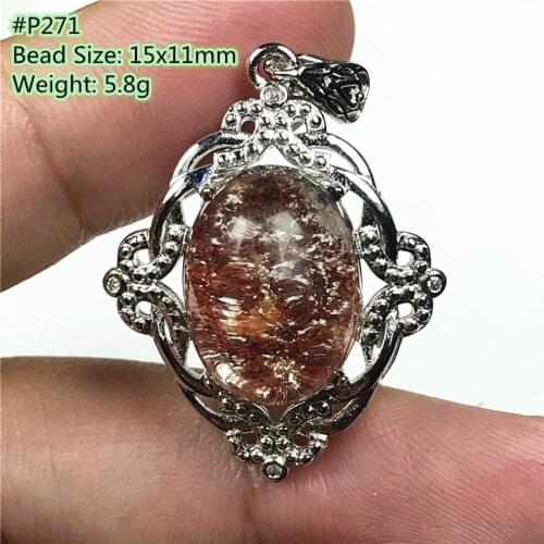 Top Natural Phantom Quartz Stone Pendant For Women Men Beauty Luck Love Gift Healing Crystal Stone Silver Beads Gemstone AAAAA