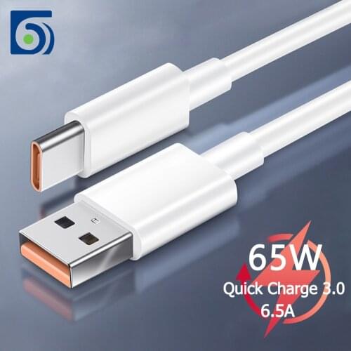65W Super VOOC USB C Cable 6.5A Fast Charging Type-C Cable For Oppo K9 ACE 2 Find X3 Pro Reno 6 5 4 SE Realme X7 Pro X50 Pro V15