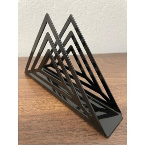 Quality Luxury Black Triangle Metal Napkin Holder Restaurant Hotel Table Storage Kitchen Accessories Home Decor
