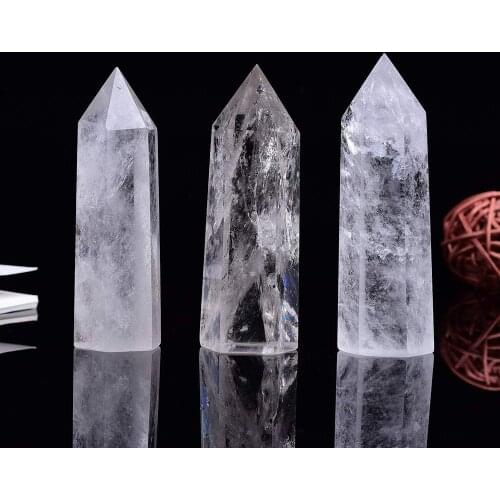 1pcs Natural Healing Crystal Clear White Quartz Crystal Stone Point Towers For home decoration 50-80mm