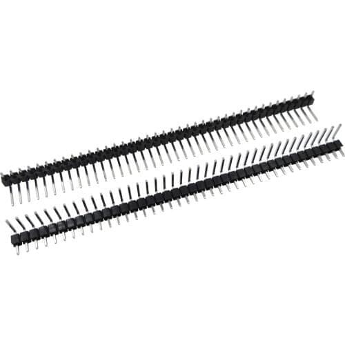 Hot Sale 10pcs 40 Pin 1x40 Single Row Male 2.54mm Breakable Pin Header Right Angle Connector Strip bending