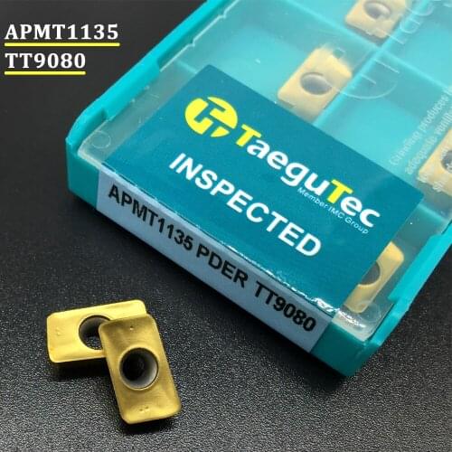 10PCS APMT1135 PDER TT9080 Carbide Inserts Lathe Milling Tools APKT 1135 CNC Cutting Tool Cutter Face Milling Lathe Tools