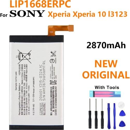 100% Original Replacement Battery For SONY Xperia 10 I3123 LIP1668ERPC SNYSQ68 Genuine Phone Battery 2870mAh batteria Batteries