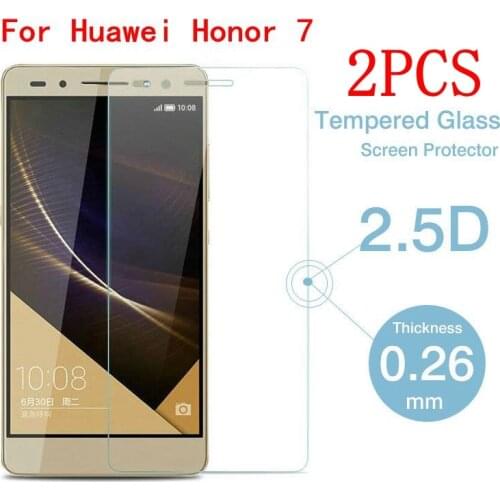 2PCS Original Tempered Glass For Huawei Honor 7 Screen Protector Thoughed protective film For Huawei Honor 7 glass