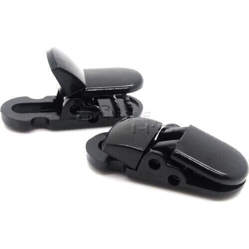 20pcs/lot 7*5mm Hole Plastic ID Card Name Tag Holder Badge Clip Black For Cord Lanyard