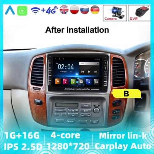 1G+16GB WIFI Android 8.1 Car Multimedia Player For Toyota Land Cruiser 100 Car Radio GPS Navigation Stereo LC100 For Lexus LX470