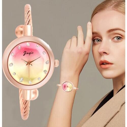 Women Bracelet Watches Cute Quartz Wristwatch Simple Rose Gold Female Watch Gift Clock Relogio