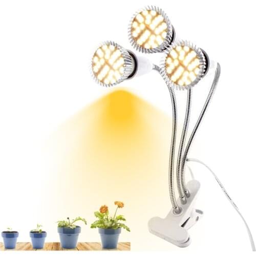 Yellow light 3 HEAD Plant grow Light Full Spectrum box tent room phyto Lamps indoor cultivo Growing Greenhouse For Home