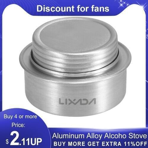 LIXADA Camping Sotove Portable Mini Aluminum Alloy Alcoho Stove with Lid Outdoor Camping Hiking Backpacking Cooking Stove