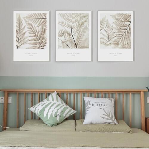 American Style Abstract Leaves Garden Plants Living Room Home Decoration Painting Canvas Modren Wall Picture Printing And Poster