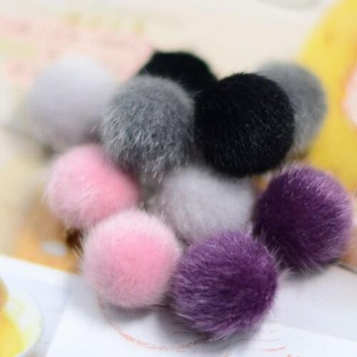 Kewgarden Silk Rings Handmade Solid Mink Hair Ball DIY Bowknot Accessories Earrings Necklace accessories 10pcs/set