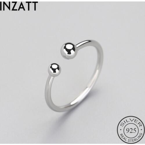INZATT Minimalist Cute Round Tail Ring 100% 925 Sterling Silver For Free Women Birthday Party Fashion Jewelry Accessories Gift