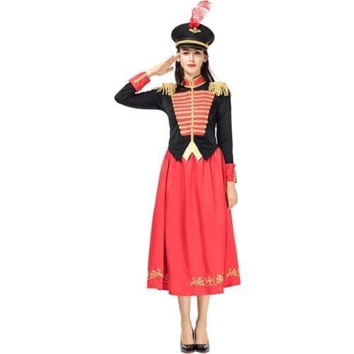 Adult Red Horsewoman Cosplay Costume The Living Theatre Knight Skirt 3PCS Set Female Soldier Cosplay Costume Halloween Costume