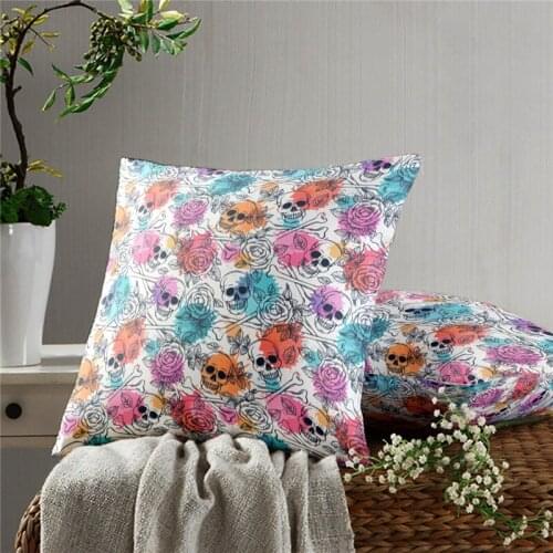 Cool Skull Pillow Case Decoration Sofa Cushion Pillow Case Bed Pillow Case Home Decoration Car Pillow Case