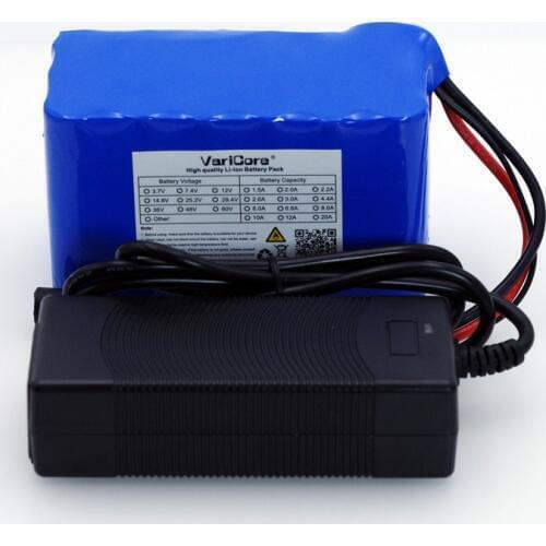VariCore 24V 6s 4A 6A 8A 10A 18650 battery 25.2V 12Ah Li-ion battery for bicycle batteries 350W E bike 250W motor + Charger