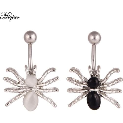 Miqiao 1 Pcs Anti-allergic Umbilical Puncture Jewelry 316L Stainless Steel Spider Belly Button Ring Umbilical Nail Hot Sale