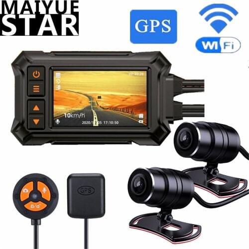 A12 Motorcycle Recorder Dual Lens 30 Frames 1080P Video Recorder GPS Monitor WIFI Camera IP67 Sony HD Night Vision Waterproof
