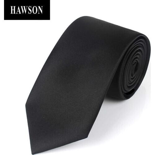HAWSON Black Solid Color Tie, Mens 7cm Arrow Tie in Gift Box for Formal Occasion, Mens Accessories for Shirt