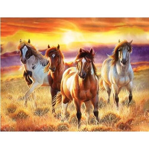 Full Drill Square Diamond 5D DIY Diamond Painting Run the horse Diamond Embroidery Cross Stitch Rhinestones Mosaic decor AZ865