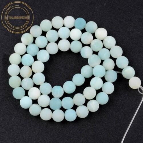 Natural Dull Polish Frosted Amazonite Round Beads Loose Spacer Stone Beads For Jewelry Making Diy Bracelet Earrings 4/6/8/10mm