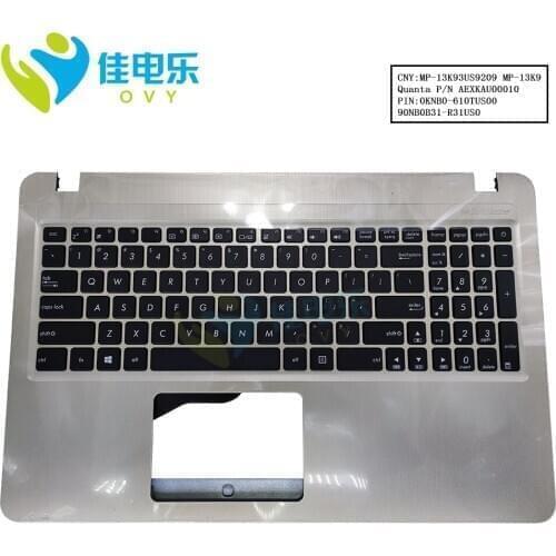 Notebook PC keyboard for ASUS R540 X540 R540S R540SA X540S X540SA US English black keyboards gold Palmrest shell 13NB0B01P07011