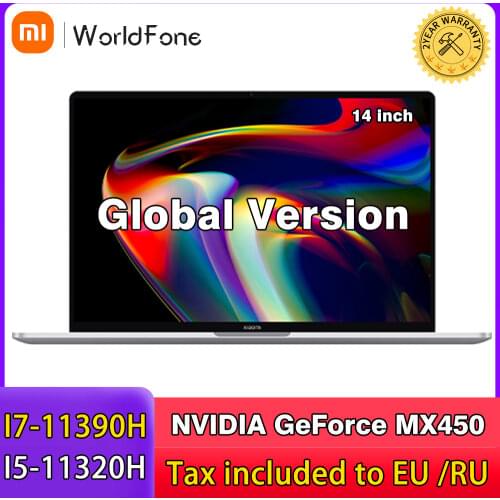 Xiaomi Mi Pro 14 inch Laptop 2.5K 120Hz Intel Core i7-11370H/i5-11300H 16G 512G SSD Fingerprint Camera Notebook Windows 10 Pro