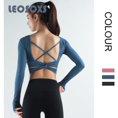New Yoga T-shirt Women Fast Dry Legging Round Neck Fitness Suit Slim Running Bottoming Exercise Long Sleeve Yoga T-shirt