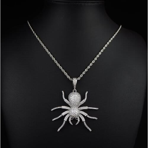New hot-selling necklace AAAA Zircon Spiders Necklace Rock hip-hop elements jewelry for both men and women