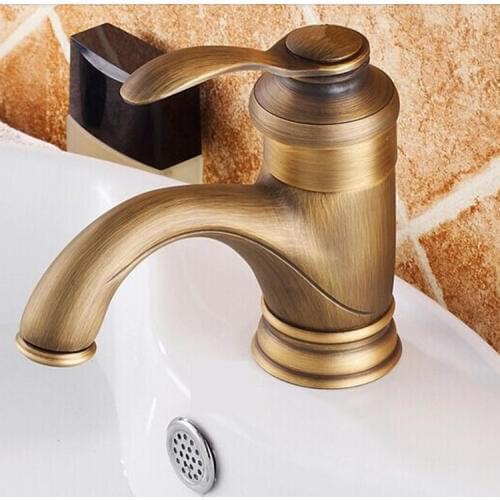 Newly products antique basin faucet with single lever bathroom basin faucets by solid brass kitchen sink faucet and hot cold tap