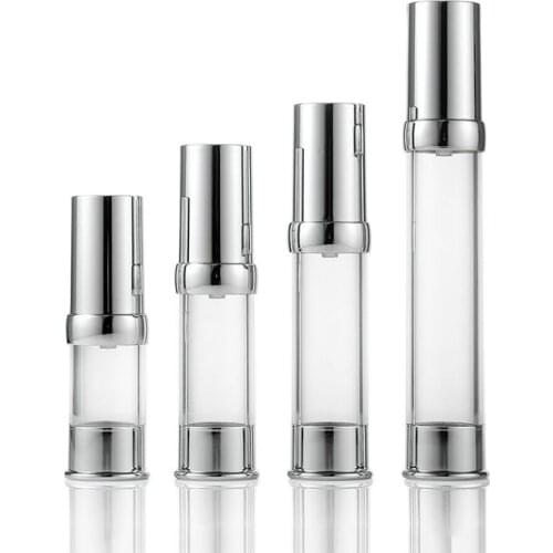 10ml 15ml 20ml 30ml Sliver Cover Spray Packing Plastic Vacuum Bottle 20pcs/lot