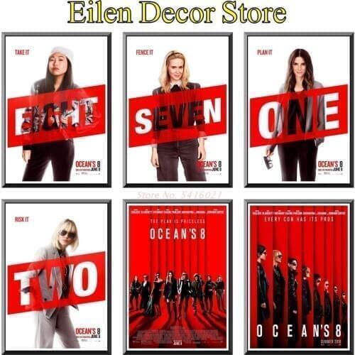 Oceans 8 Movie Poster Wall Decor Art Print Home Decoration Posters & Prints Vintage Retro Poster Funny Movie Poster 42X30cm
